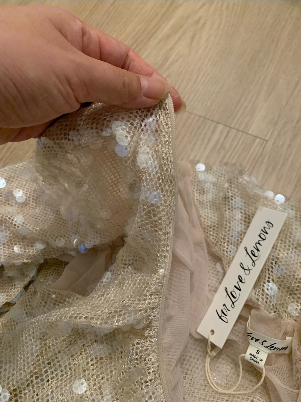 For Love & Lemons SYDNEY SEQUIN MAXI DRESS Size small NWT - Picture 11 of 13
